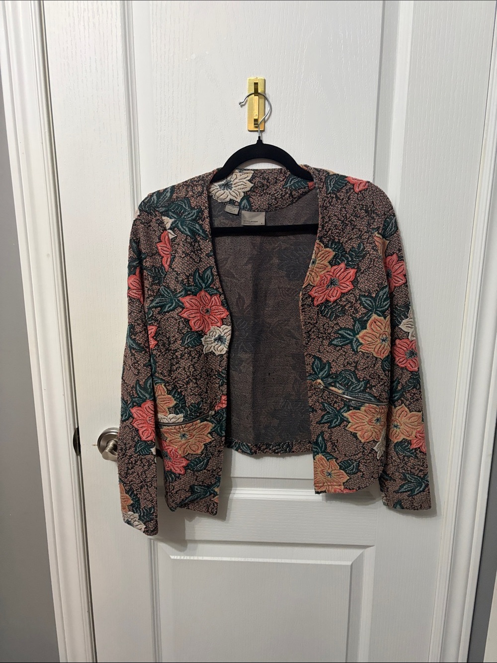 Vera Moda Floral Open-Front Women's Jacket - Pink & Green